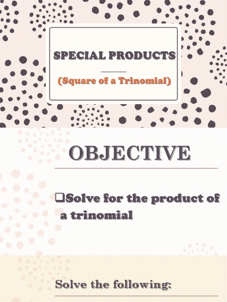 Trinomial Square Solutions | PDF