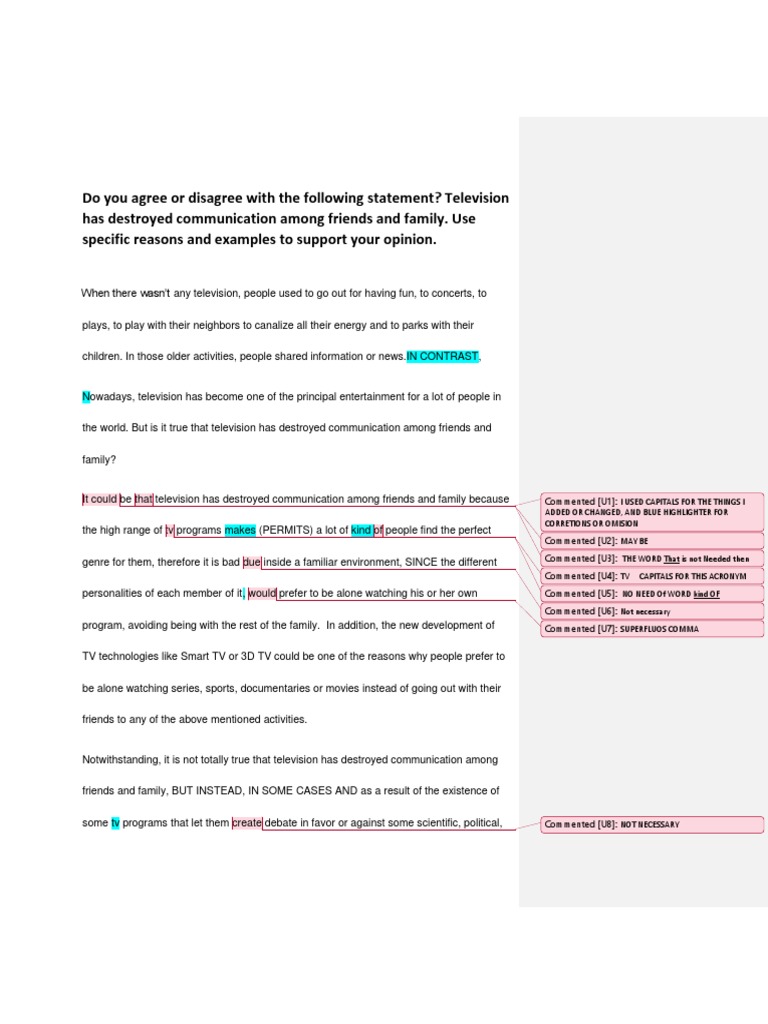 Television has destroyed communication among family and friends picture