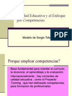 Calidad Educativa y El Enfoque Por Competencias: Modelo de Sergio Tobon