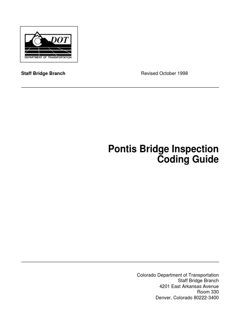 Colorado Pontis Bridge Inspection Guide | PDF | Corrosion | Rust