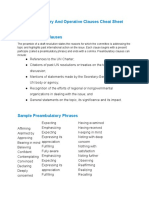 Preambulatory and Operative Clauses Cheat Sheet