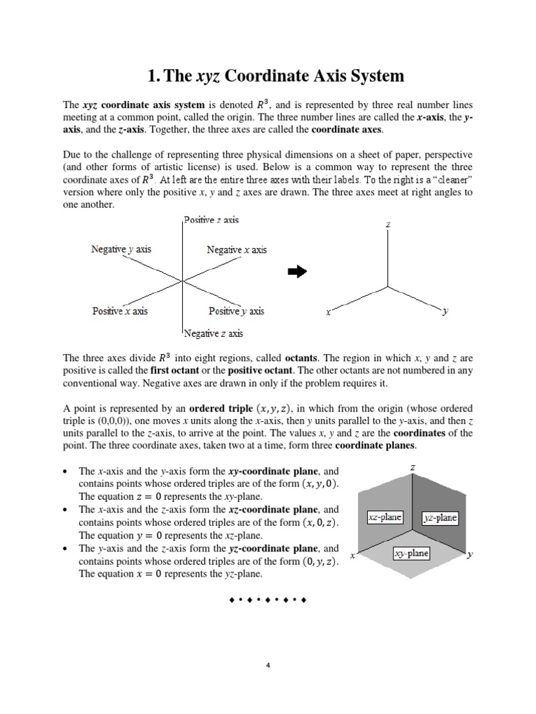 Xyz Coordinate System 2 | Download Free PDF | Cartesian Coordinate ...