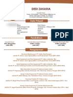 Curriculum Vitae - Dedi Zakaria