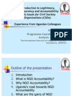 Introduction To Legitimacy, Transparency and Accountability (LTA) Issues For Civil Society Organisations (CSOs) : Experience From Ugandan Colleagues