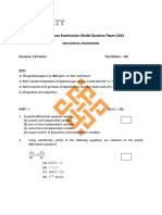 PH D Entrance Examination Model Question Paper-2014: U U X y