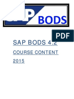 Sap Bods 4.2 Sap Bods 4.2 Sap Bods 4.2: Course Content 2015 Course Content Course Content