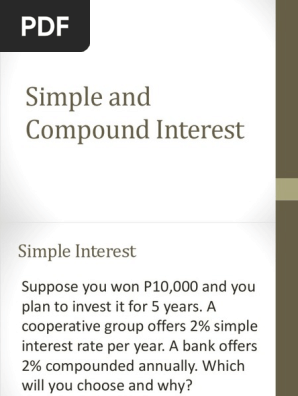 Simple And Compound Interest Pdf Interest Present Value