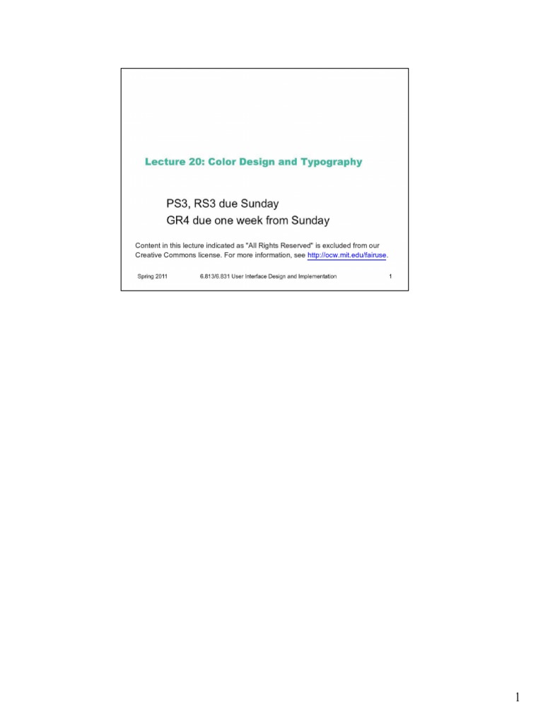 Lecture 20 Color Design and Typography PDF | PDF | Typefaces | Rgb ...