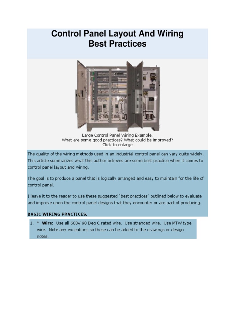Best Practices for Control Panel Wiring | PDF | Electrical Wiring | Wire