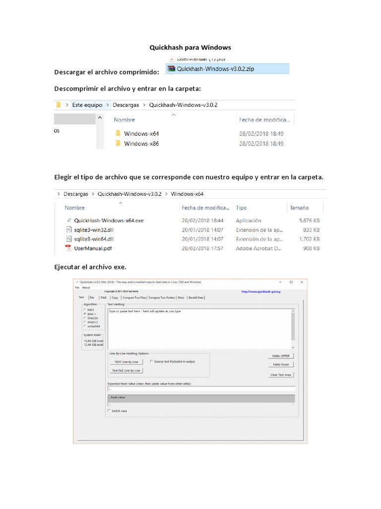 Descargar QuickHash para Windows | PDF | Directorio (Computación ...