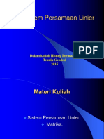 2a. Sistem Persamaan Linear (Review)