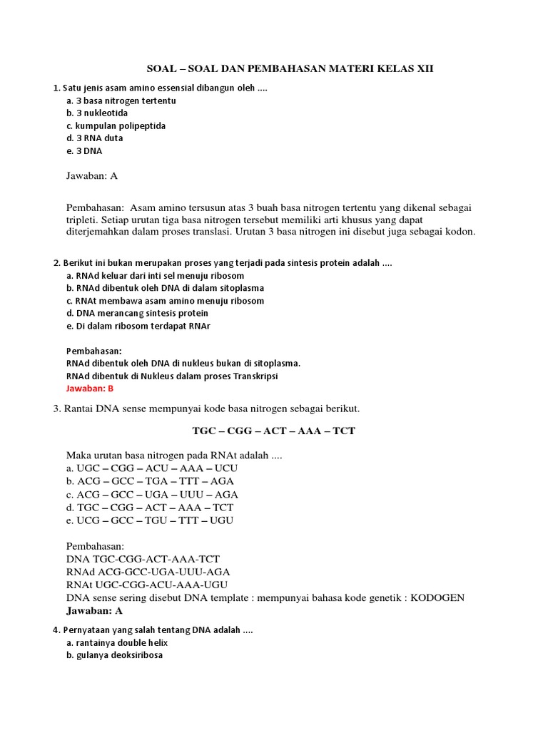 Soal Dan Pembahasan Materi Kelas 12