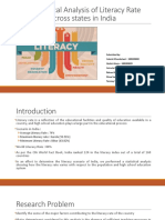 A Statistical Analysis of Literacy Rate Across States in India