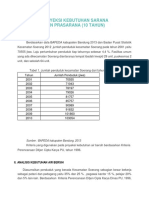 Proyeksi Kebutuhan Sarana Dan Prasarana