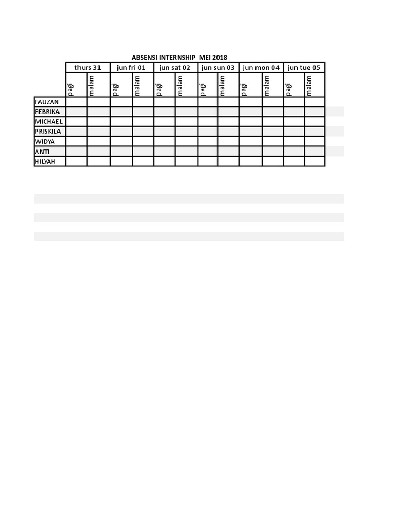 Internship Attendance May 2018 | PDF