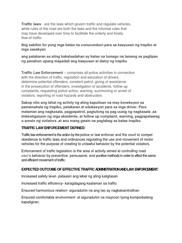 Traffic Law Enforcement Report PDF Traffic Police