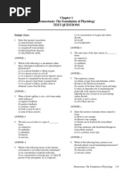 Homeostasis: The Foundation of Physiology Test Questions: Multiple Choice