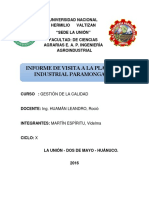 Gestion de Calidad Informe Informe (Paramonga)