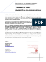 Comunicado de Prensa - Aprobación de Asamblea General