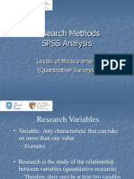 Research Methods SPSS Analysis: Levels of Measurement (Quantitative Surveys)