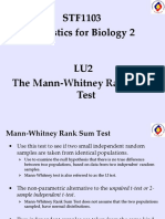 LU2 - Lecture 3 Mann-Whitney Rank Sum Test