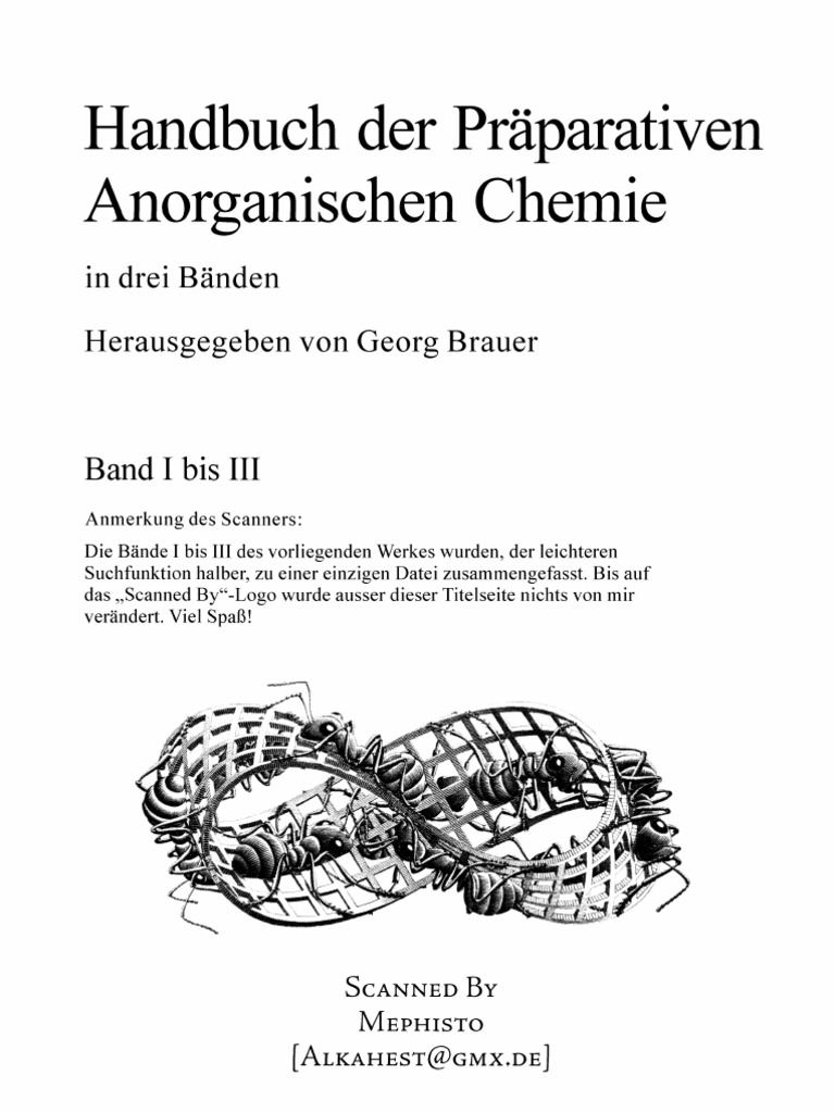 Brauer Handbuch Der Prparativen Anorganischen Chemie Deckblatt