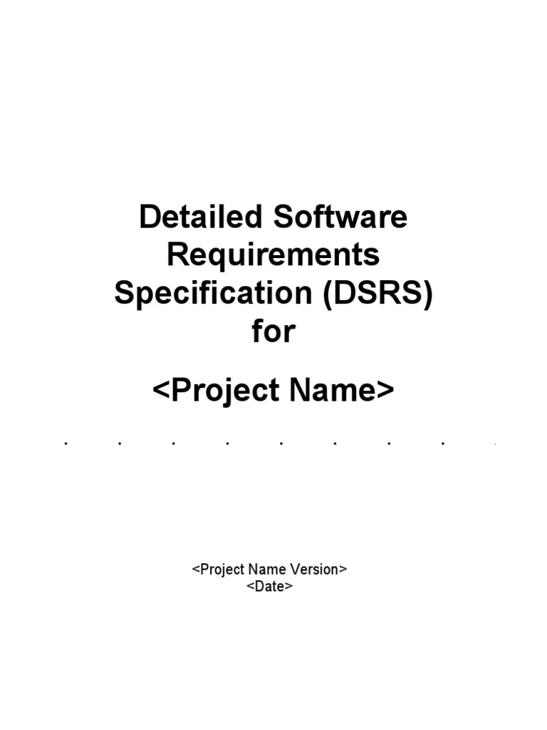DATA REQUIREMENTS SPECIFICATION intelligence overview