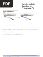 How To Update Baseline in Primavera