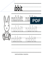 Rabbit Handwriting