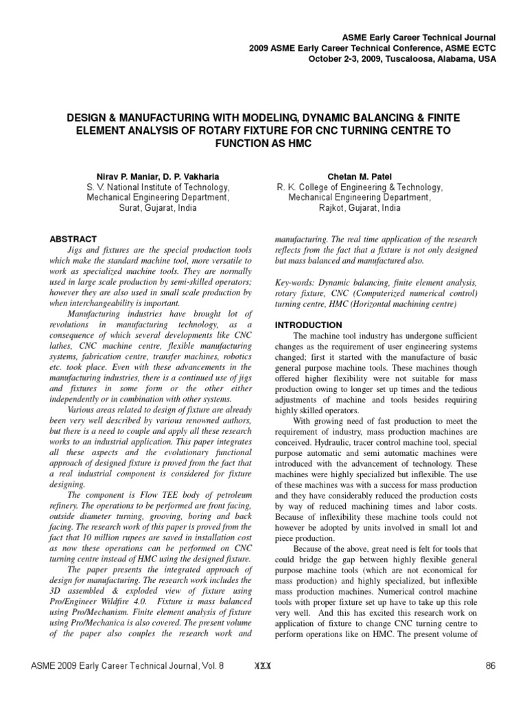 Design of A Fixture PDF | PDF | Machines | Numerical Control