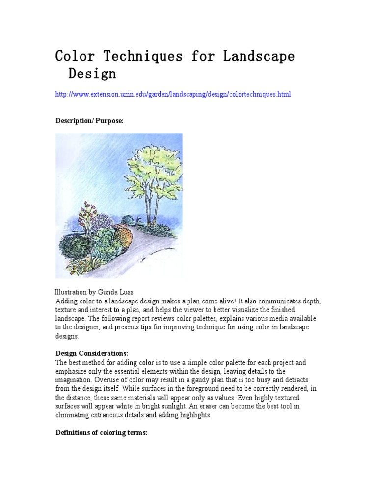 Color Techniques For Landscape Design | PDF | Color | Graphics