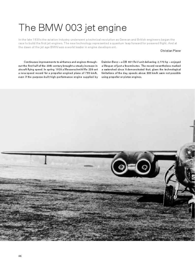 BMW 003 Jet Engine Development History | PDF | Jet Engine | Aerospace ...