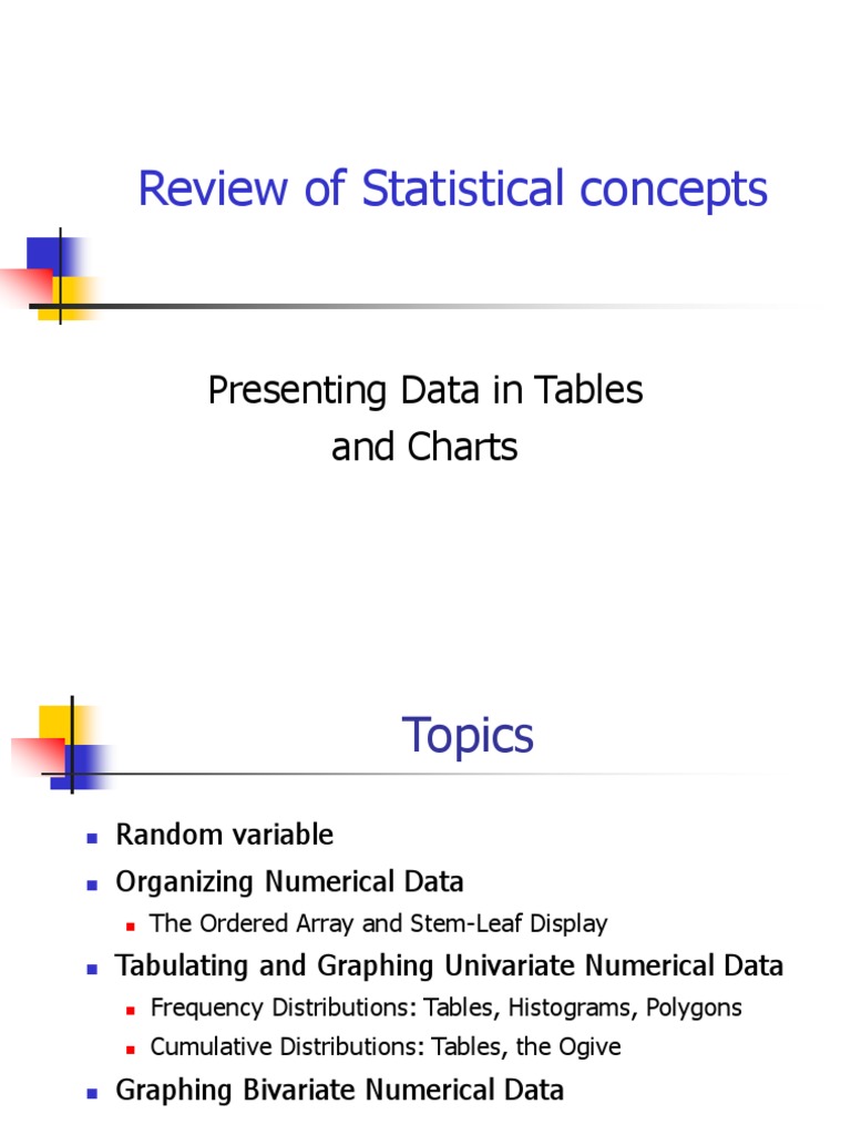 Data Presentation: Tables & Charts Guide | PDF | Probability ...