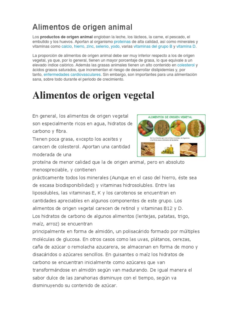 Alimentos De Origem Mineral Vegetal E Animal