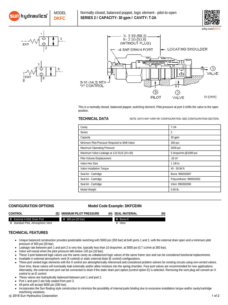 Technical Specifications and Performance Data for a Normally Closed