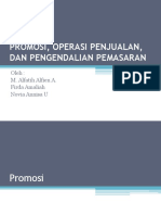 Promosi, Operasi Penjualan, Dan Pengendalian Pemasaran