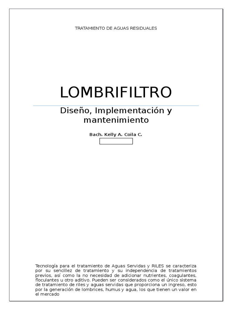 Manual Lombrifiltro PDF Aguas residuales Agua