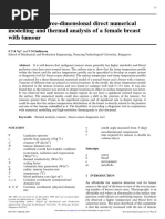 An Improved Three-dimensional Direct Numerical Modelling and Thermal Analysis of a Female Breast With Tumour