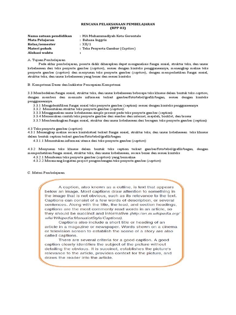 Contoh Caption Teks Gambar Pendidikan | PDF | Sains & Matematika
