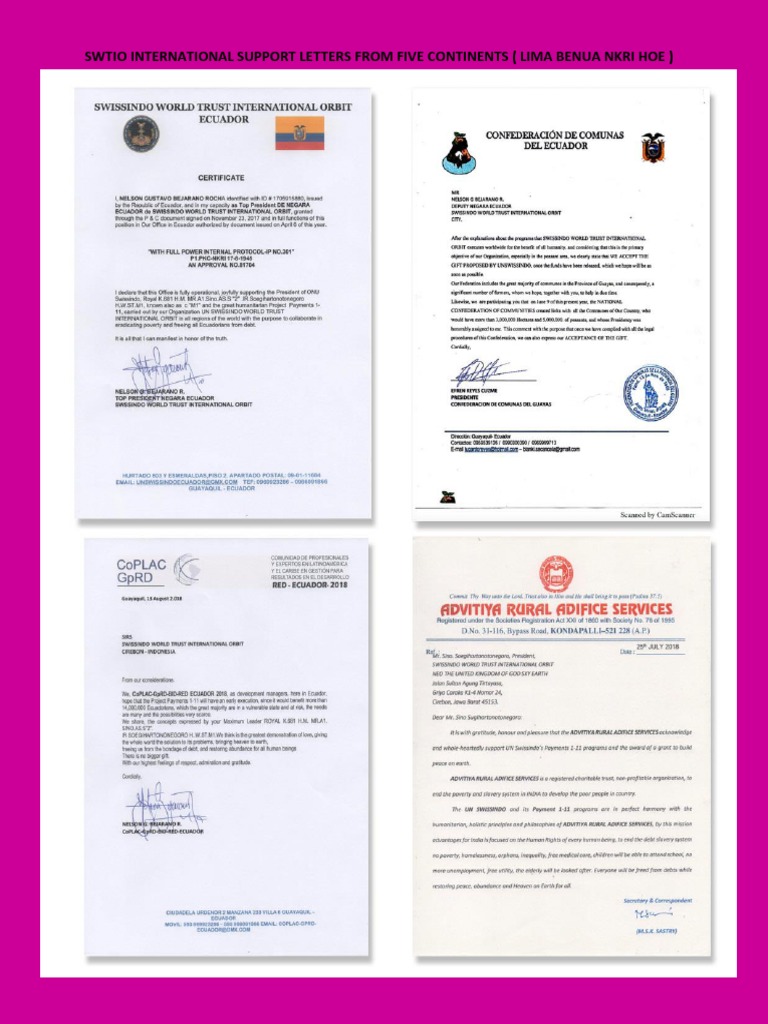 SWTIO International Support Letters From Five Continents PDF 18 8 1018 ...