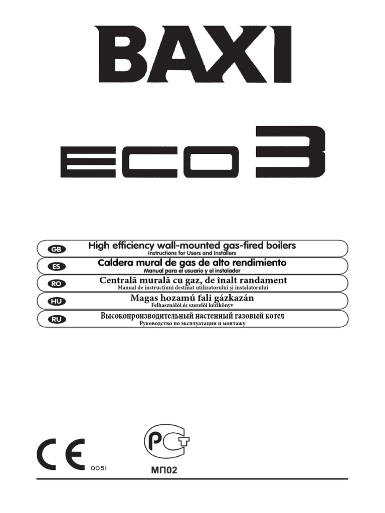 Baxi Eco3 User Manual | PDF | Boiler | Water Heating