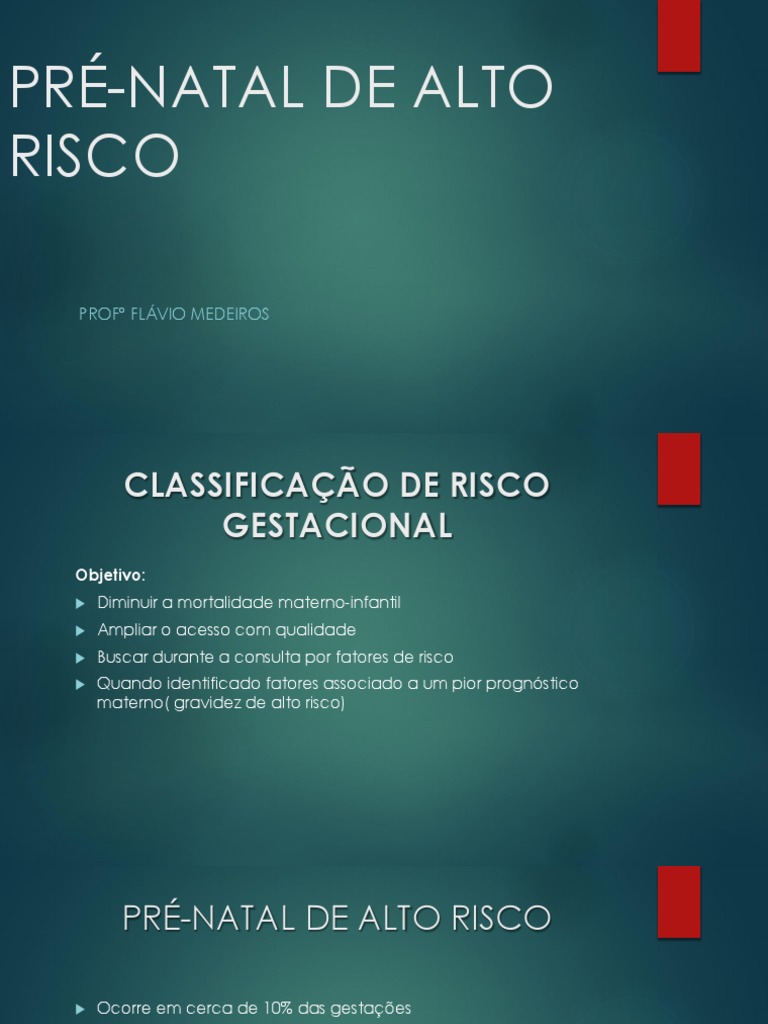 Pré-Natal de Alto Risco: Classificação e Cuidados | PDF | Gravidez ...