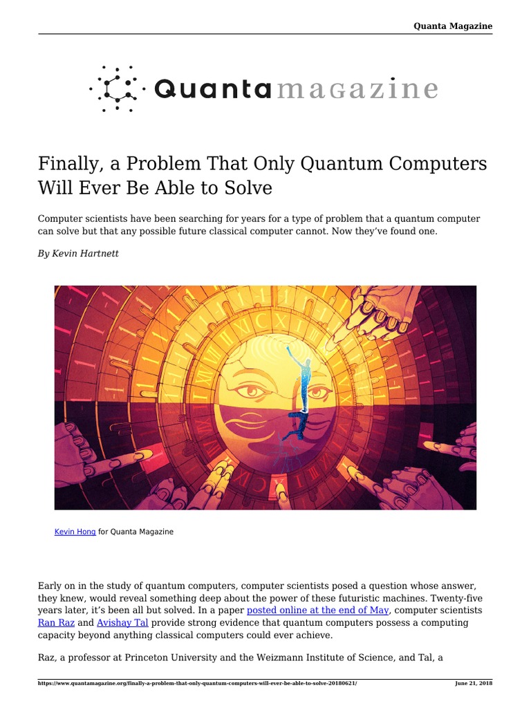 Quantum Advantage Over Classical Computing | PDF | Computational ...
