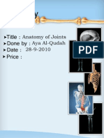 Anatomy, Lecture 2, Joints (Lecture Notes)