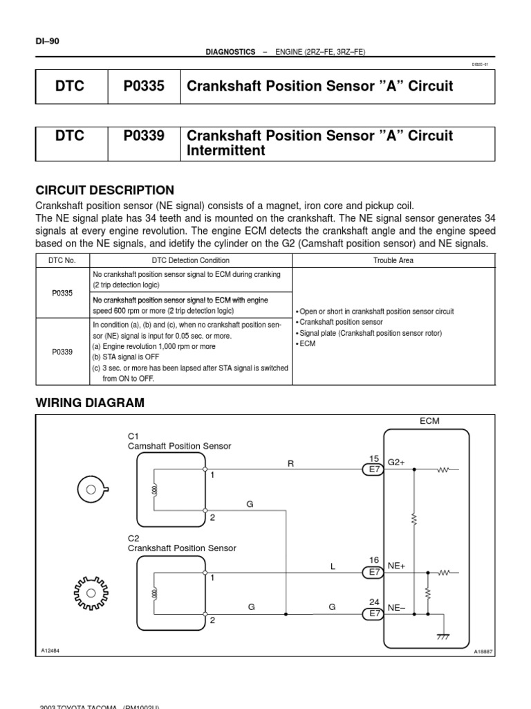 DTC P0335 Crankshaft Position Sensor "A" Circuit PDF Rotating