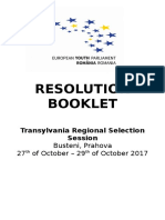 Resolution Booklet: Transylvania Regional Selection Session