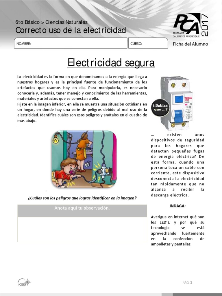 Ficha 4 Uso Seguro de Materiales y Equipos | PDF | Aislador ...