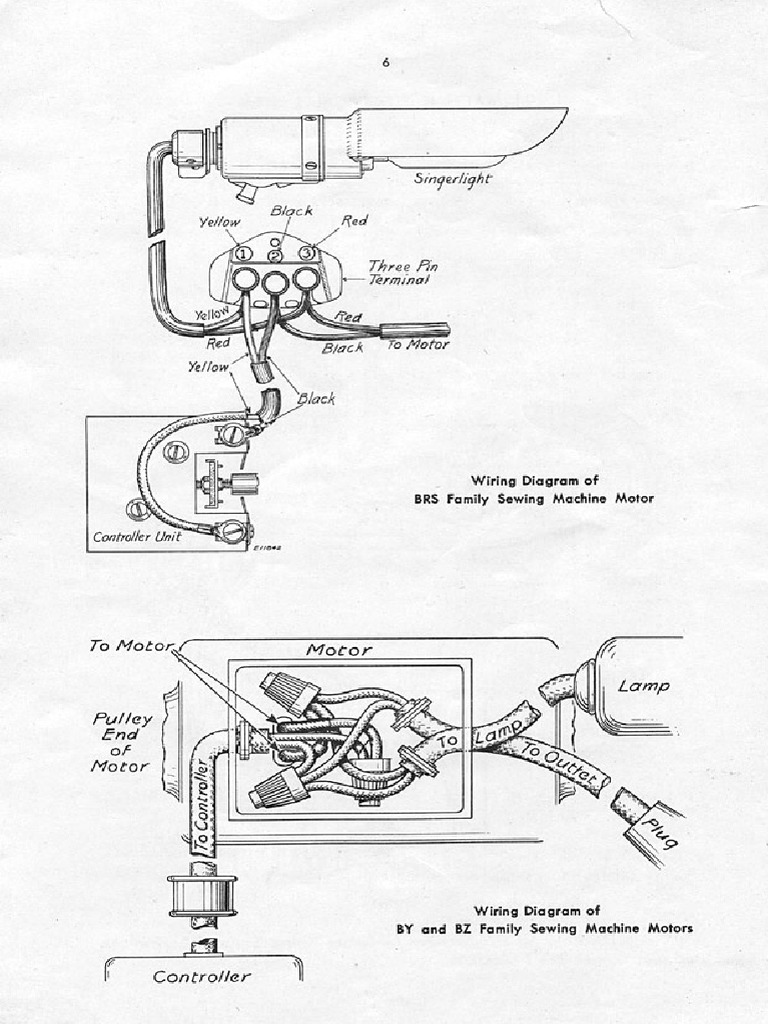 Sewing Machine Wiring Diagrams Cableado PDF