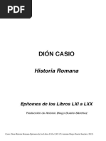 Casio, Dion-Historia Romana-Epitomes de Los Libros LXI A LXX (TR Antonio Diego Duarte Sanchez, 2015)