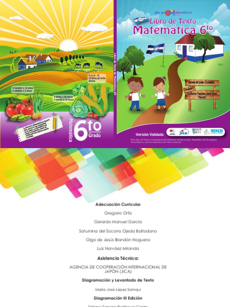 Libro de Matemáticas 6° Grado MINED | PDF | Triángulo | Fracción ...